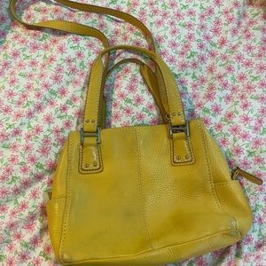 Mustard yellow fossil purse